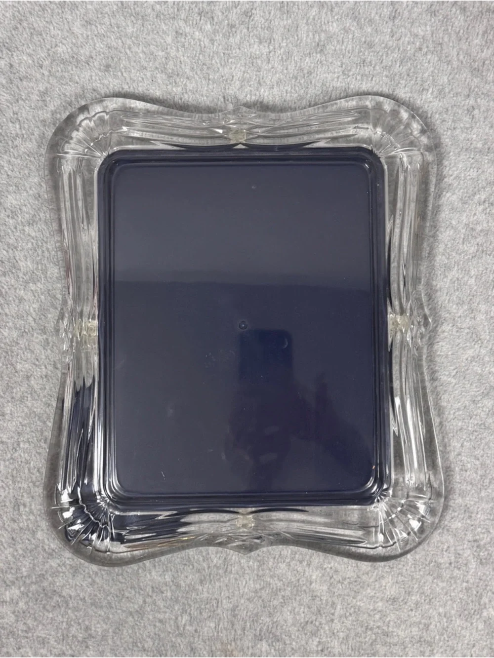 Vintage etched glass picture frame